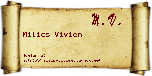 Milics Vivien névjegykártya
