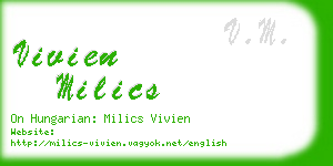 vivien milics business card